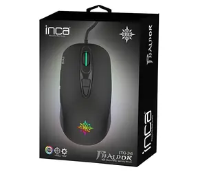 INCA IMG-348 černá / Herní drátová myš / optická / 3200 DPI / 7 tlačítek / RGB / USB-A / 1,65 m