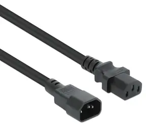 Manhattan černá / Prodlužovací kabel / IEC C14 - C13 / 5 m / 10 A / 250 V