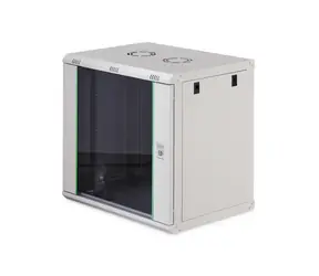 Digitus Dynamic šedá / Nástěnný rozvaděč / 19" / 12U / 607x600x450 mm / skleněné dveře / IP20