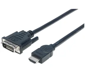 Manhattan HDMI - DVI-D kabel černá / Kabel / Dual-Link / 3 m / pozlacené konektory