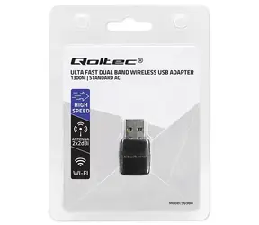 Qoltec 56988 / WiFi adaptér / USB 3.0 / AC / DUAL band / 1300 Mbps