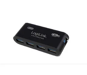 LogiLink UA0170 černá / USB hub / 4x USB-A 3.0 / 5 Gbit/s / napájecí adaptér