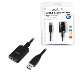 LogiLink Prodlužovací kabel USB-A 5 m černá / Prodlužovací kabel / USB 3.0 / 5 Gbit/s