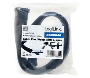 LogiLink Organizátor kabelů se zipem černý / Organizátor kabelů se zipem / 50 mm x 1 m