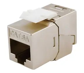 Equip Cat6A stříbrná / Keystone Jack / stíněný / pozlacené kontakty / 8 ks