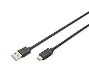 Digitus USB-C - USB-A černá / Propojovací kabel / USB 2.0 / 480 Mbps / 3 m