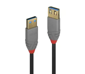 Lindy Anthra Line USB-A - USB-A černá / Prodlužovací kabel / USB 3.2 Gen 1 / 5 Gbit/s / 1 m