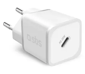 SBS Síťový adaptér GaN USB-C 20W bílá / Síťový adaptér / USB-C / Power Delivery