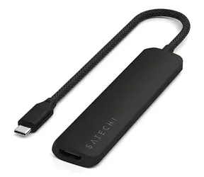 Satechi 6in1 USB-C Slim Multiport černá / Adaptér / USB-C / 2x USB-A / HDMI / microSD / SD