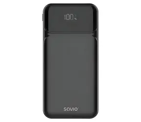 Savio BA-08 černá / Powerbanka / 10 000 mAh / 20W / USB-C PD + USB-A QC