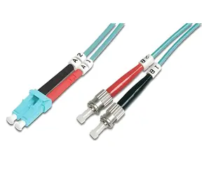 Digitus Optický patch kabel LC-ST OM3 3m / Patch kabel / Multimode / Duplex / 50/125 µm