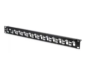 DIGITUS Patch panel 24 portů modulární stíněný černá / Patch panel / 1U / 19" / Cat6a / 10 Gigabit Ethernet
