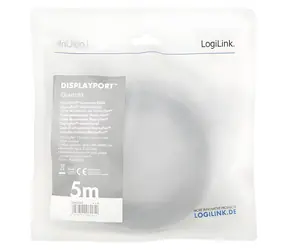 LogiLink DisplayPort 1.2 černo-šedá / Kabel DisplayPort / 5 m / 3840×2400 / 165 Hz