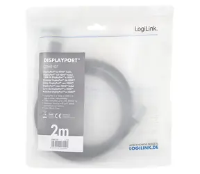 LogiLink CDA0107 černá / Kabel / DisplayPort - HDMI / 4K 60Hz / 2 m