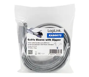 LogiLink Organizátor kabelů se zipem šedá / Organizátor kabelů / 30 mm x 2 m