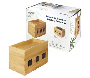 LogiLink Krabice na organizaci kabelů bambusová / Krabice na organizaci kabelů / 255 x 140 x 165 mm