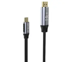 INCA ITCD-20 černá, stříbrná / Adaptér / USB-C - HDMI / 4K 60Hz / 2 m / pozlacené konektory