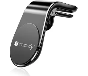 Techly I-SMART-UNIALTY černá / Magnetický držák do auta / Hliník / 3,5-6,5 palce / Otočný