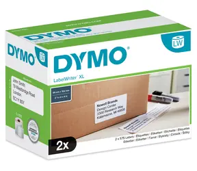 Dymo Papírové štítky 102x59mm / bílé / pro LabelWriter 4XL/5XL / 2x575 ks