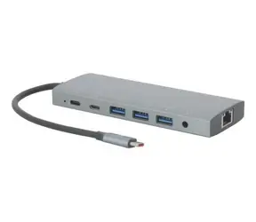 Mobilis USB-C Docking Station 12v1 šedá / Dokovací stanice / 100W PD / 2x DisplayPort / HDMI / RJ-45 / SD/microSD