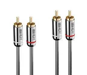 Lindy Cromo Line antracitová / Audio kabel / 2x RCA - 2x RCA / 2 m
