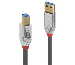 Lindy Cromo Line USB 3.0 A-B šedá / USB kabel / USB-A / USB-B / 5 Gbit/s / 0,5 m