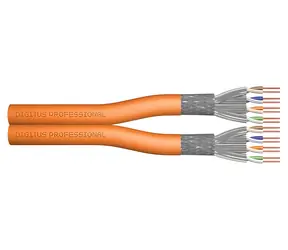 DIGITUS CAT 7 S/FTP oranžový / Instalační kabel / 500 m / AWG 23/1 / LSZH / B2ca / 1200 MHz