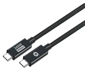 Conceptronic USB-C - USB-C kabel černá / Nabíjecí a datový kabel / USB4 / 240 W / PD 3.1 / 40 Gbit/s / 1,2 m