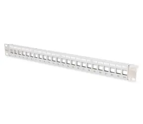 Digitus Patch panel 24 port stíněný černý / Patch panel / 1U / CAT5e, CAT6, CAT6A