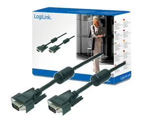 LogiLink VGA černá / Kabel / VGA - VGA / dvojitě stíněný / 15 m
