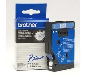 Brother TC293 bílá, modrý tisk / Páska do štítků / 9 mm / 7,7 m