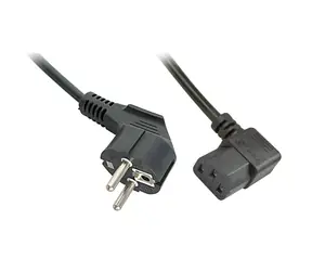 Lindy síťový kabel Schuko-C13 béžová / Napájecí kabel / lomený 90° / 2 m