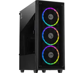 Inter-Tech C-303 Mirror černá / Počítačová skříň / Full Tower / Tvrzené sklo / 5x ventilátor