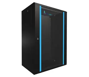 Extralink 18U 600x450 černá / Nástěnný rozvaděč / 19" / skleněné dveře / nosnost 300 kg
