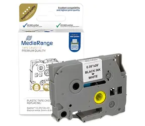 MediaRange kompatibilní páska s Brother TZ-221/TZe-221 černá/bílá / Páska do štítkovače / šířka 9 mm / délka 8 m