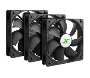 Inter-Tech IPC Fan Set 120 černá / Ventilátor / 3ks / 120 mm / 800-1500 RPM / 60 CFM / 25 dB / 4-pin