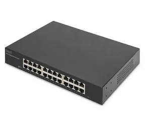 Digitus DN-80113-2 černá / Switch / 24 portů Gigabit Ethernet / Unmanaged / 19" rack / bez ventilátoru