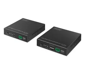 Digitus HDMI Fiber KVM extender černá / Extender / 4K 60Hz / Singlemode 40 km / HDCP 2.2 / vysílač a přijímač