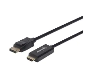 Manhattan DisplayPort - HDMI černá / Propojovací kabel / DP 1.2 / 4K 60Hz / 1,8 m