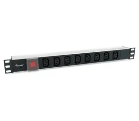 Equip PDU černá / Zásuvková lišta do racku / 1U / 8x IEC C13 / IEC C14 / 10 A / 2500 W