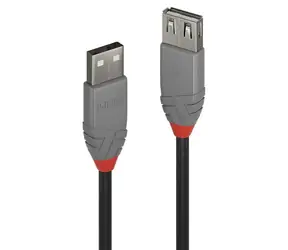 Lindy Anthra Line černá, šedá / USB prodlužovací kabel / USB-A / USB 2.0 / 5 m