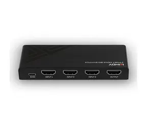 Lindy 3 Port HDMI 18G černá / HDMI přepínač / 4K Ultra HD / HDCP 2.2 / dálkové ovládání