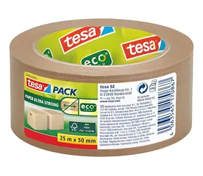 Tesa tesapack Strong ecoLogo hnědá / Balicí páska / papírová / 50 mm x 25 m / nosnost 30 kg