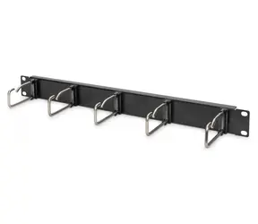 DIGITUS 19" panel pro správu kabelů černý / Rack příslušenství / 1U / 5x kabelový držák