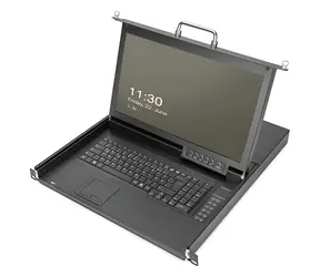 DIGITUS Modulární konzole 17" HD / KVM konzole / 8x HDMI / Full HD / QWERTZ klávesnice a touchpad