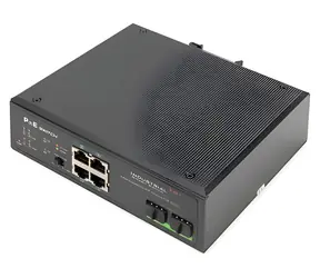 DIGITUS 4-Port PoE černá / Switch / Industriální / Nespravovaný / Gigabit / PoE 120W / 2x SFP