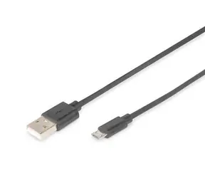 Digitus USB kabel USB A - Micro USB B černý / Kabel / 1,8 m / USB 2.0