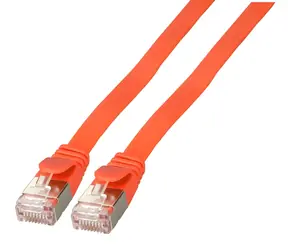 EFB RJ45 plochý patch kabel Cat6a červená / Patch kabel / U/FTP / 5 m / 10Gbit/s