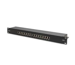 Digitus Patch panel 16 portů STP černý / Patch panel / Cat6 / 19" / 1U / RJ45