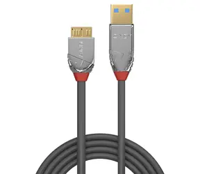 Lindy Cromo Line USB 3.0 šedá / USB kabel / USB A - Micro-USB B / 2 m / 5 Gbit/s